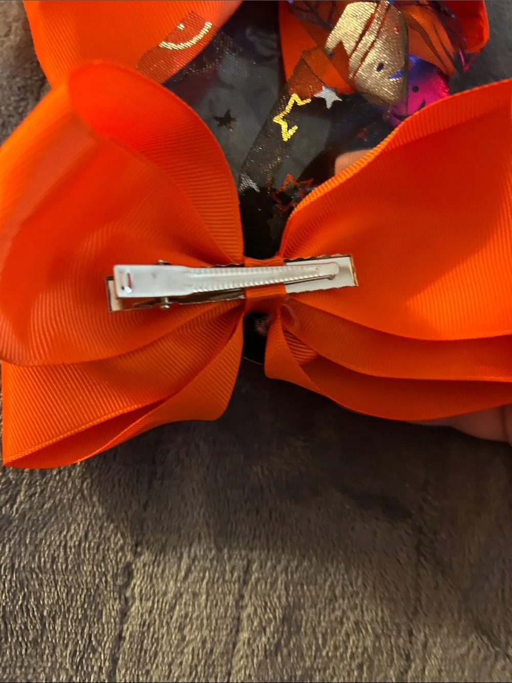 Kids Halloween Orange Pumpkin, Ghost, Skull & Spider Hair Bows-Pick One